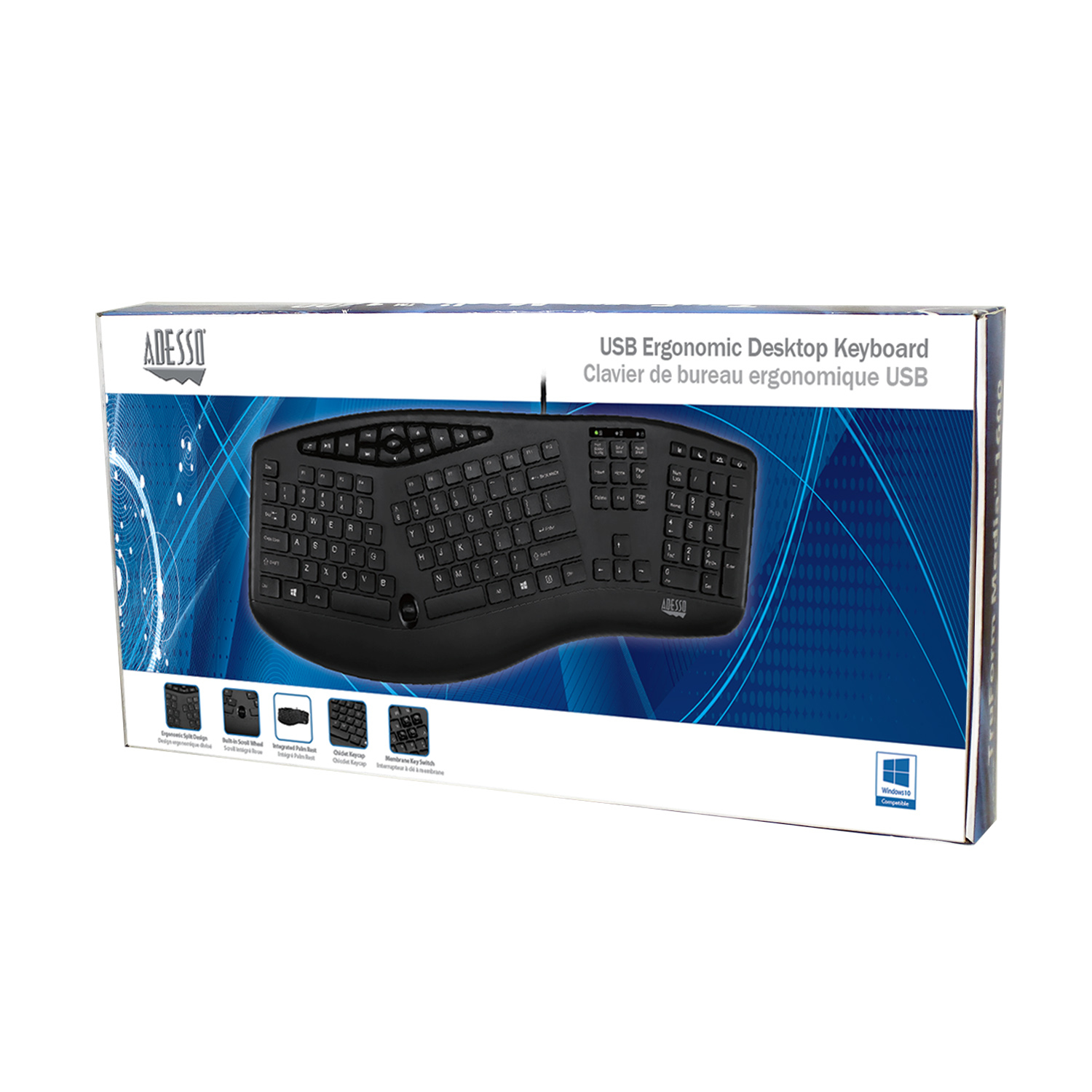 Adesso TruForm Ergonomic Desktop Keyboard AKB-160UB-UK