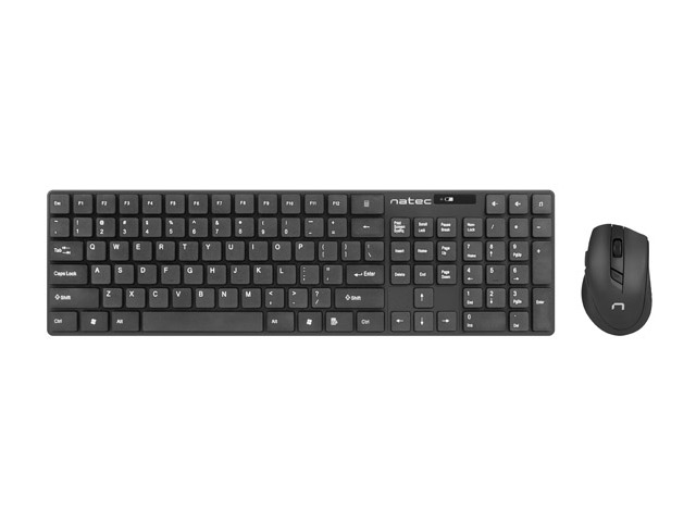 NATEC Stingray keyboard Mouse included Universal RF Wireless QWERTY US English Black