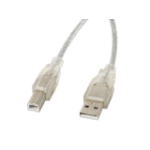 Lanberg CA-USBA-12CC-0050-TR USB cable USB 2.0 5 m USB B Transparent