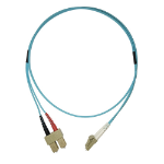 Videk 50/125 OM4 LC to SC Duplex Fibre Optic Patch Cable Aqua 20m