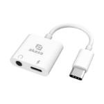 Akasa Type-C to 3.5mm Headphone Jack & Charger Adapter, Simultaneous charging and audio port