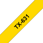 Brother TX-631 DirectLabel black on yellow 12mm x 15m for Brother P-Touch TX 6-24mm