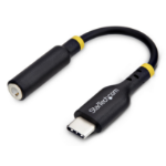 StarTech.com 5in (12.7cm) USB-C to 3.5mm TRRS Headphone/Headset Jack Audio Adapter, USB Type-C Aux Dongle, 32-bit DAC, Supports USB-C/Thunderbolt, Laptop/Phone/Tablet