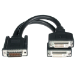 C2G LFH-59 M / 2 DVI-I F Cable 0.2m 0,2 m DMS Nero
