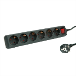 ROLINE 19.07.1077 power extension 10 m 6 AC outlet(s) Indoor Black