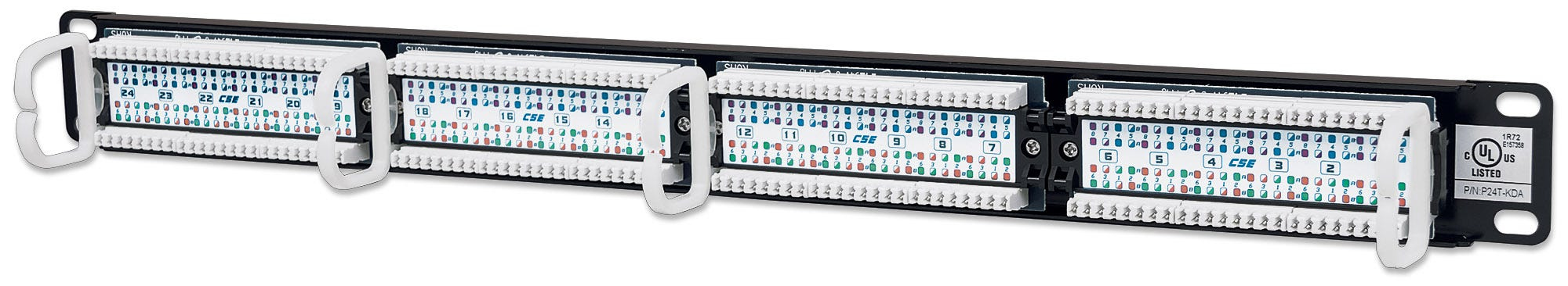 Intellinet Patch Panel, Cat5e, UTP, 24-Port, 1U, Black