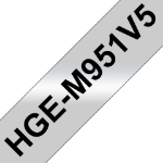 Brother HGE-M951V5 DirectLabel black on silver matt Laminat 24mm x 8m Pack=5 for P-Touch RL 700 S/ 9500 PC/ 9700 PC/ 9800 PCN