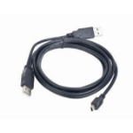 Gembird 0.9m 2x USB 2.0 A/mini-B M USB cable Micro-USB A Mini-USB B Black