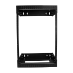 StarTech.com Rack Réseau Mural 15U à 2 Montants, Rack Serveur 19" à Cadre Ouvert avec Profondeur Ajustable, Rack de Données Mural pour IT/AV/Panneau de Patch/ Equipement IT - Écrous et Vis de Fixation Inclus