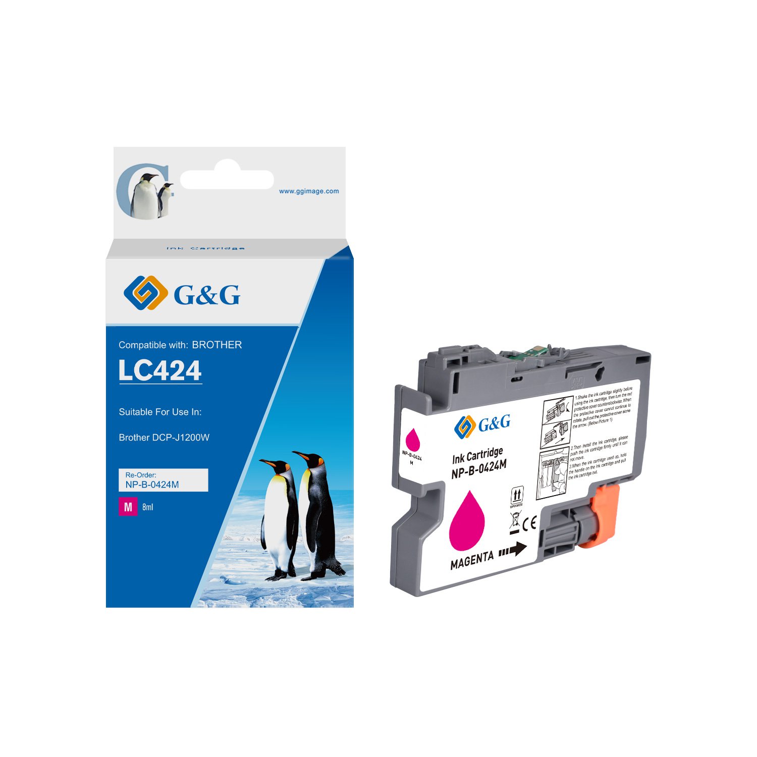 Image of CTS Wholesale Compatible Brother LC424M Magenta Ink Cartridge 8mll Dye