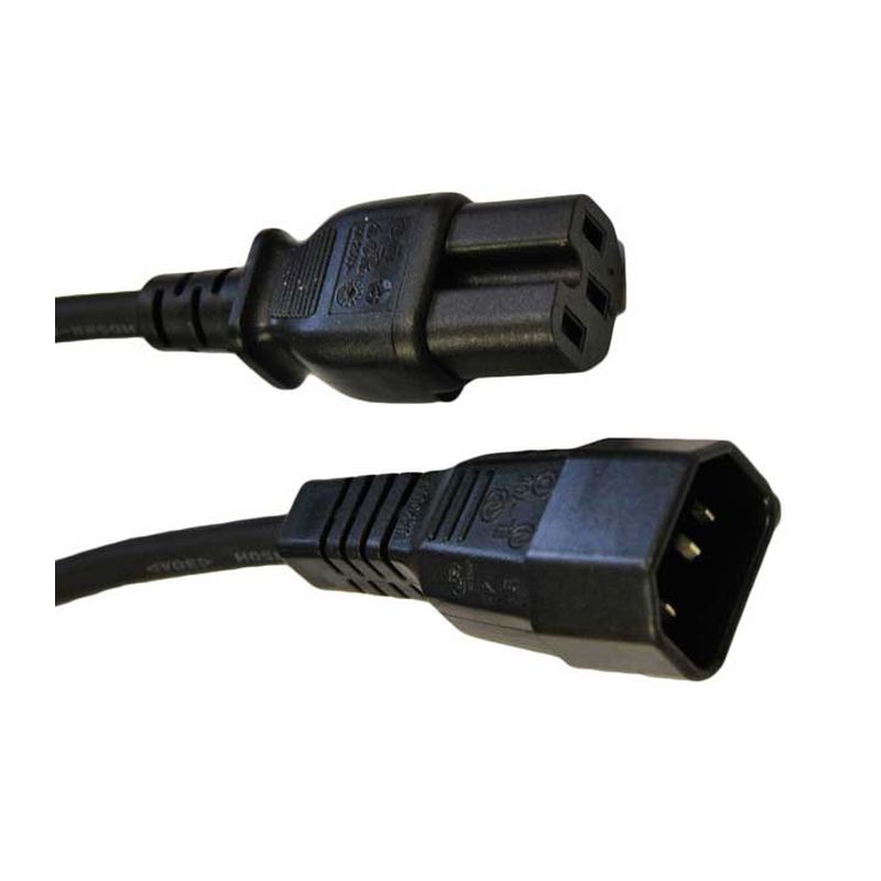 Image of FDL 3M IEC MAINS EXT. CABLE - IEC TO C14 PLUG TO C15 (HOT) SKT.