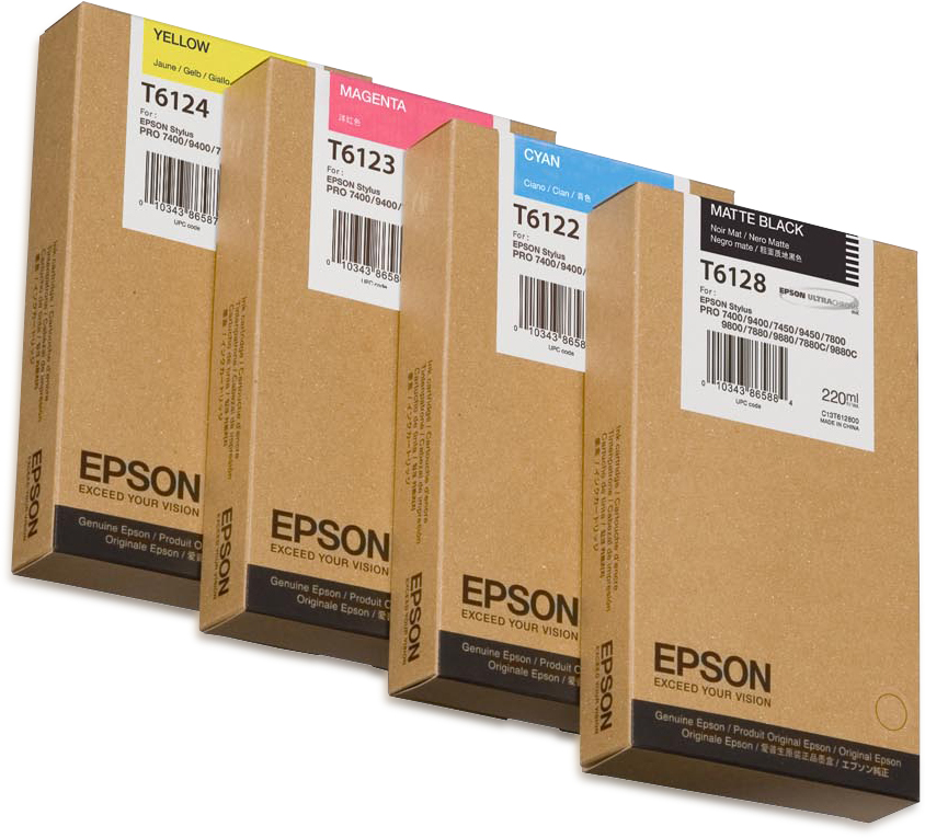 Epson C13T612400/T6124 Ink cartridge yellow 220ml for Epson Stylus Pro 7400/7450