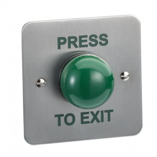 Flush green dome stainless  steel weatherproof exit  button thumbnail