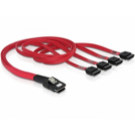 DeLOCK Cable mini SAS 36pin to 4x SATA SCSI cable Red 0.5 m