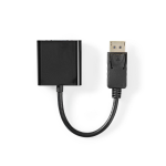 Nedis CCGT37350BK02 video cable adapter 0.2 m DisplayPort VGA (D-Sub) Black