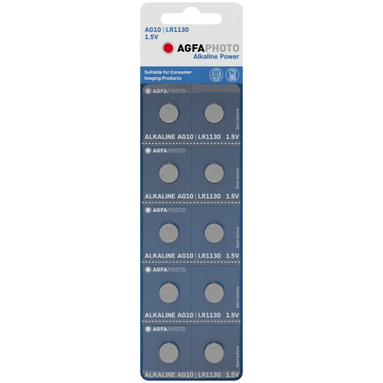 EU Product - AgfaPhoto Batterie Knopfzelle LR54 V10GA 1.5V Alkaline 10St. thumbnail