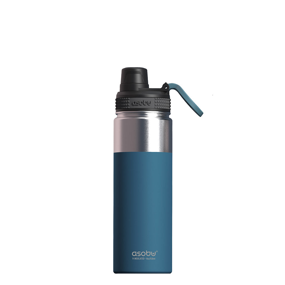 Image of Asobu Alpine Flask - 530 ml - Hiking - Blue - Stainless steel -...