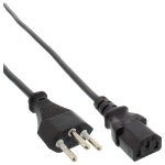 InLine power cable Switzerland, black, 3m