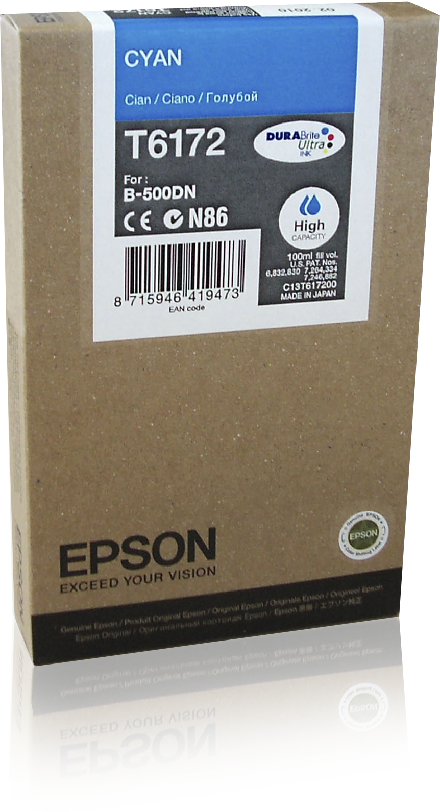 Image of Epson C13T617200/T6172 Ink cartridge cyan high-capacity, 7K pages...
