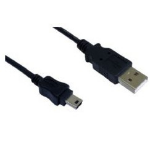 Cables Direct 2 m, USB2.0/mini USB2.0, M/M USB cable USB A Mini-USB B Black