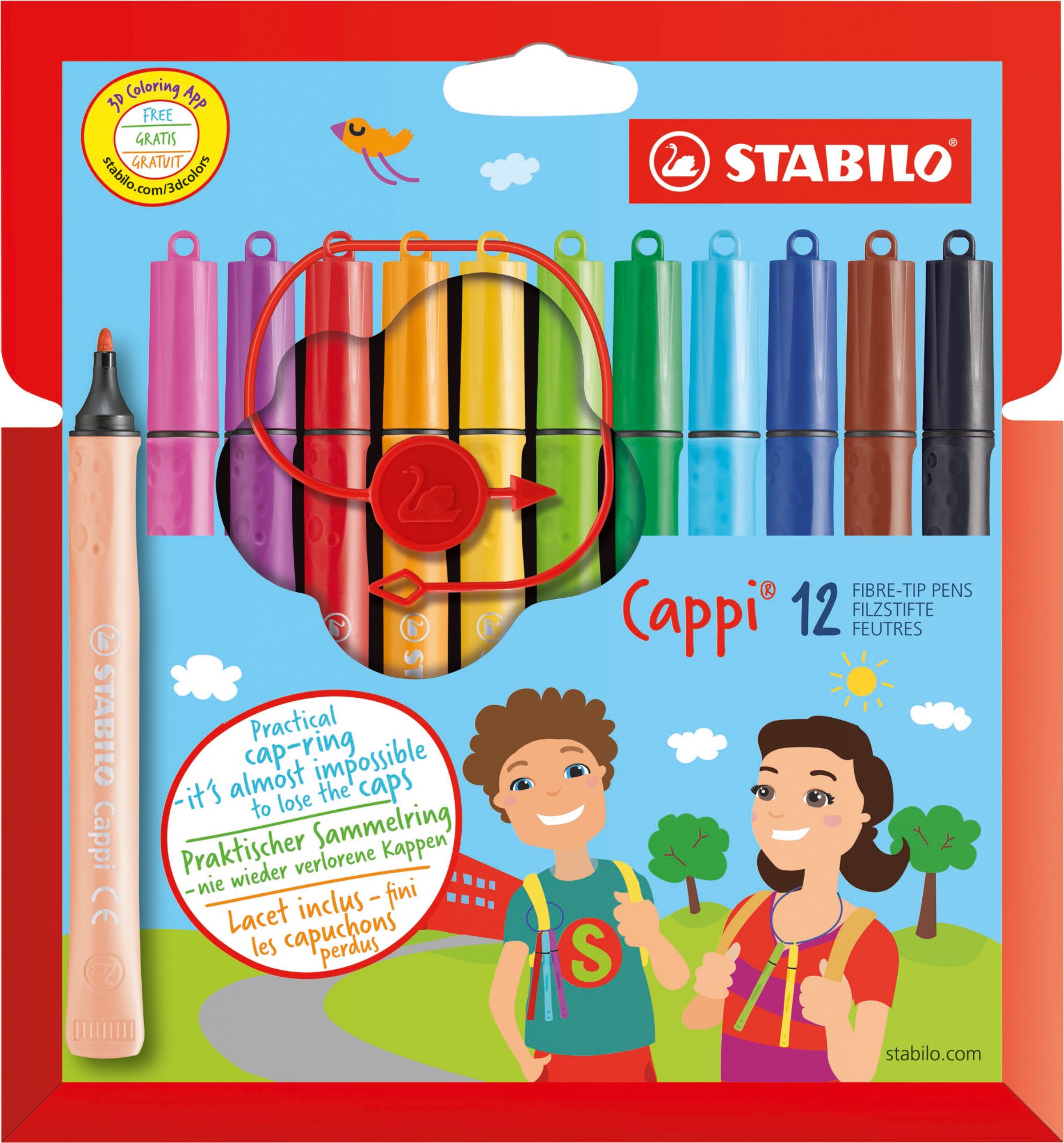 Photos - Felt Tip Pen STABILO Cappi felt pen Medium Multicolour 12 pc(s) 168/12-4 