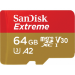 Sandisk Extreme microSDXC UHS-I memoria flash 64 GB Clase 10