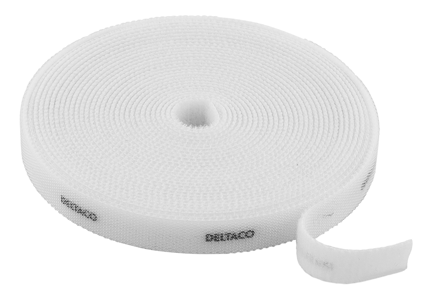 CM05W DELTACO Velcro strap, 5m - White