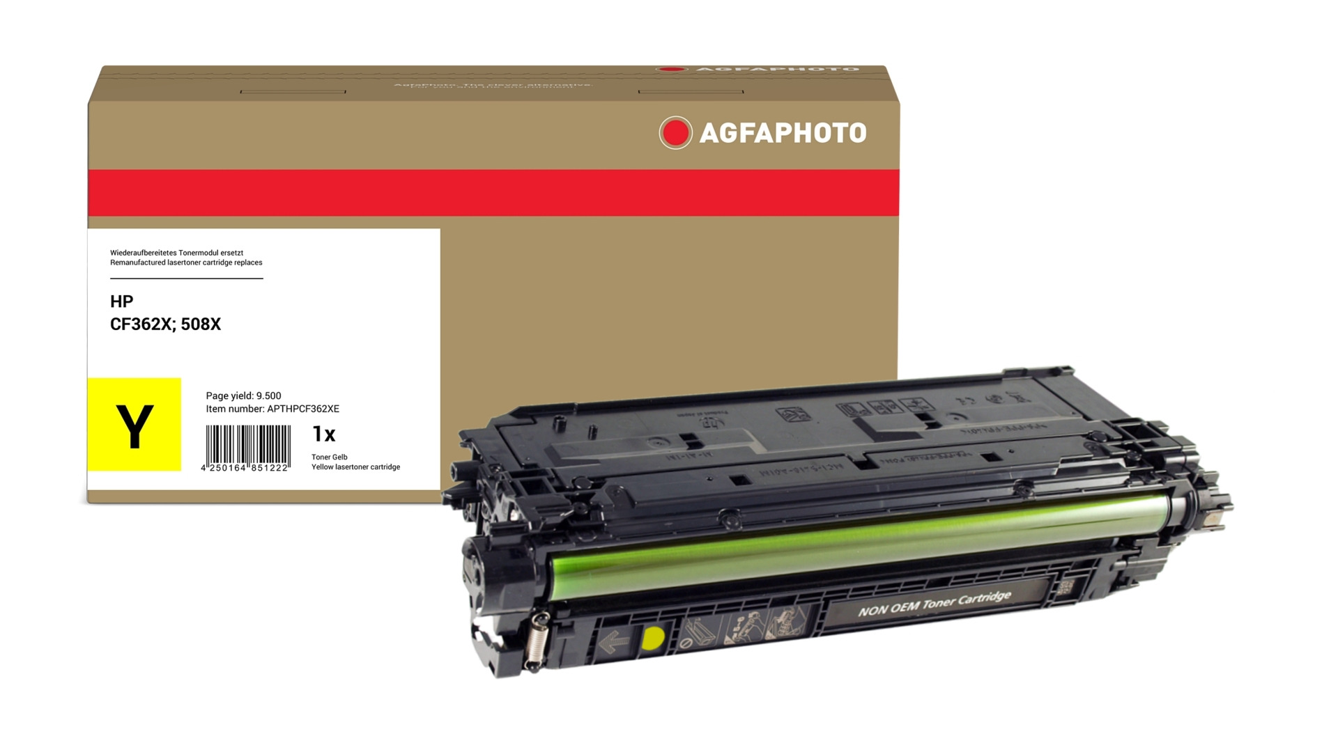 AgfaPhoto Compatible Toner Cartridge. Yellow. Replacement for HP CF362