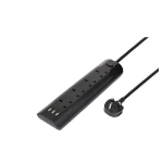 PC-LINK Quad socket surge protector with USB charger ports