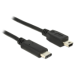 DeLOCK 0.5m, USB2.0-C/USB2.0 Mini-B USB cable Mini-USB B USB C Black