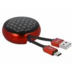 DeLOCK USB 2.0 Retractable Cable Type-A to USB-C™ black / red