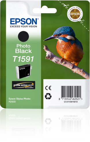 Epson T1591 Kingfisher Photo Black Ink Cartridge