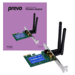 PREVO 300mbps N300 PCI Express Wireless Adapter with Additional Low Profile Bracket