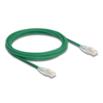 DeLOCK RJ45 Network Cable Cat.6A plug to plug with curved latch U/FTP Slim 3 m green
