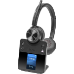 HP Poly Savi 7420 OFFICE - Savi 7400 series - headset - on-ear - DECT / Bluetooth - wireless - black - Certified for Microsoft Teams