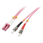 Lindy 46353 fibre optic cable 5 m LC ST OM4 Pink