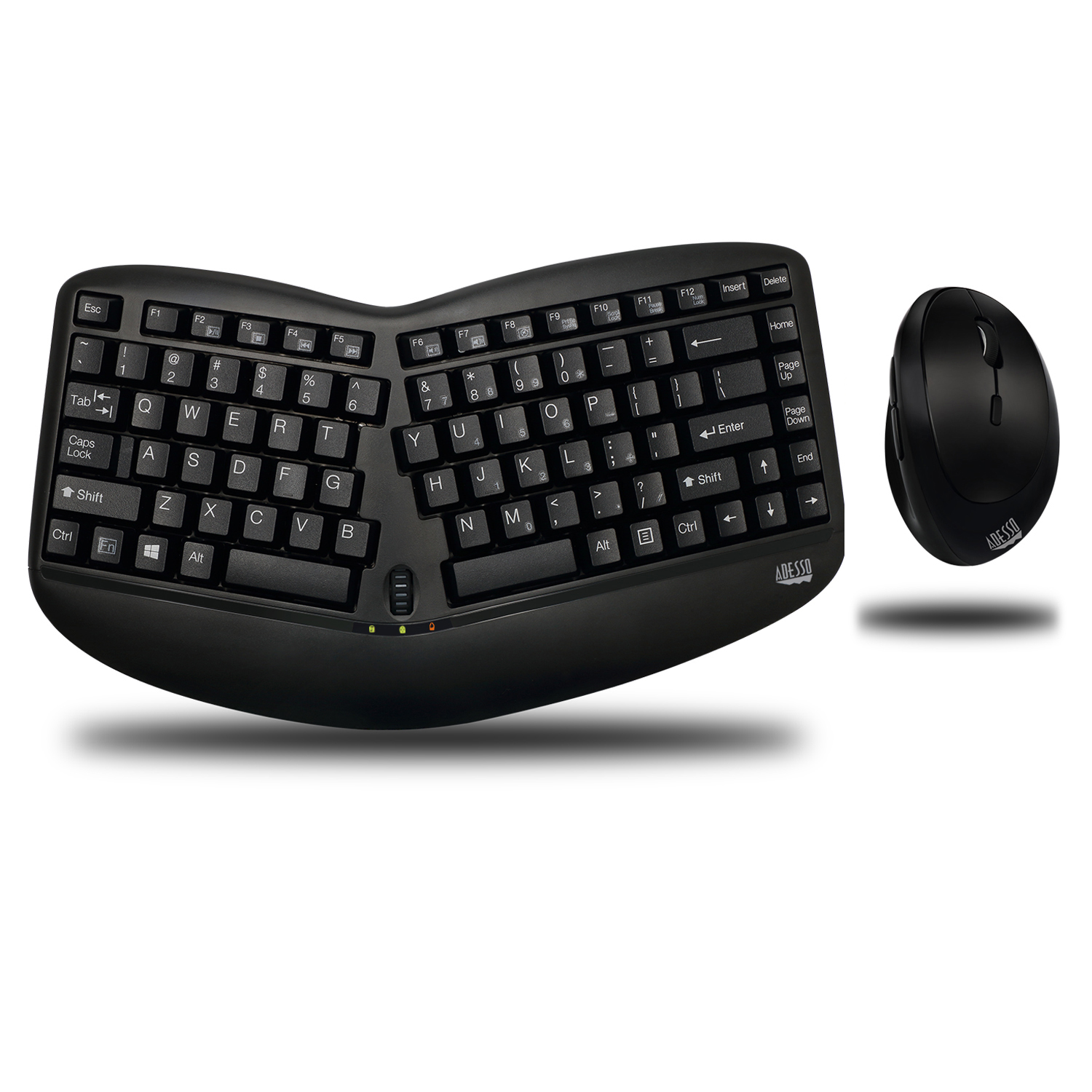 Image of Adesso Tru-Form Media 1150 - Wireless Ergo Mini Keyboard &amp; Mouse