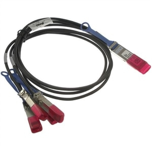 Image of DELL QSFP28 - 4 x SFP28, 3 m fibre optic cable 4x SFP28 Black, Red