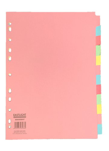 A4 Manilla Divider 12-Part Pink with Assorted Tabs WX01515