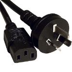 Cablenet 2m Australian (3 Pin) - IEC C13 Black PVC 0.75mm Power Leads