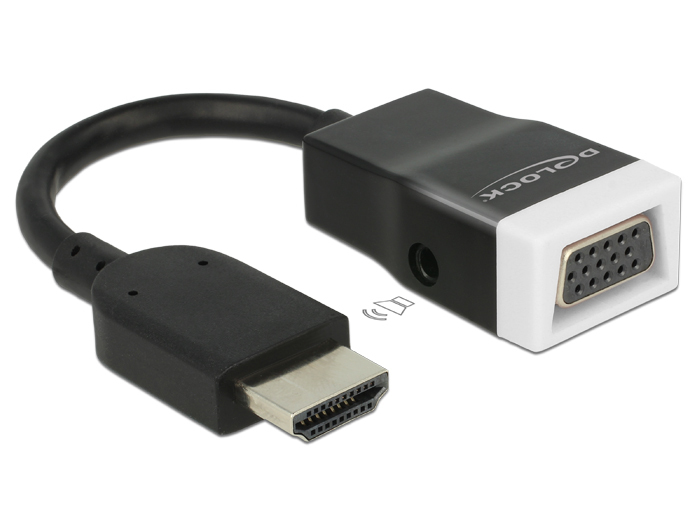 65587 DELOCK Adapter HDMI-A Stecker > VGA Buchse mit Audio