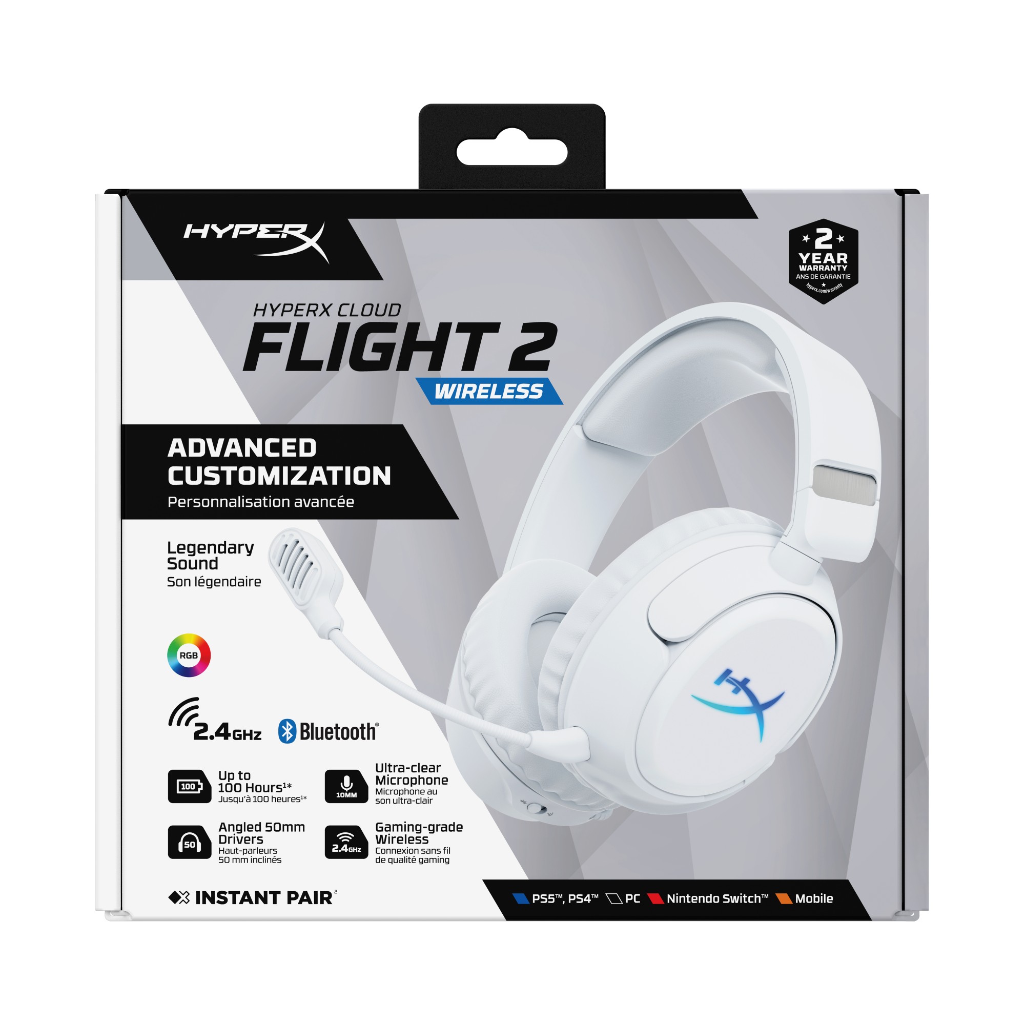 HyperX Cloud Flight 2 - Wireless Gaming Headset (White)