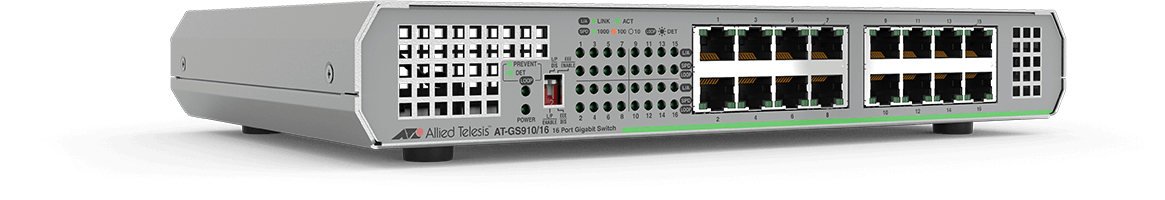 AT-GS910/16-30 ALLIED TELESIS CentreCOM AT-GS910/16 - Switch - unmanaged - 16 x 10/100/1000 - desktop