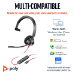 POLY Blackwire 3310 Monaural USB-C Headset +USB-C/A Adapter