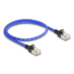DeLOCK RJ45 Network Cable with braided coating Cat.6A U/FTP Slim 0.5 m blue