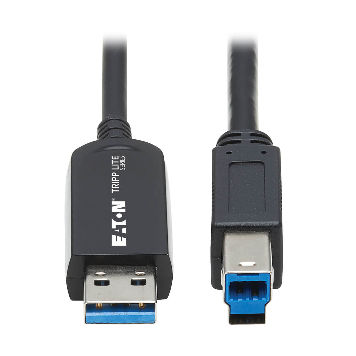 Tripp Lite U328F-20M USB 3.2 Gen 1 Plenum-Rated Fiber Active Optical Cable (AOC) - 5 Gbps, (A to B M/M), Black, 20 m