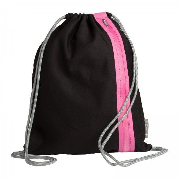 EU Product - Turnbeutel Go schwarz/dunkelrosa Zipper 46x36cm