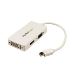 StarTech.com MDP2VGDVHDW video cable adapter 5.91" (0.15 m) Mini DisplayPort DVI-D + VGA (D-Sub) + HDMI White