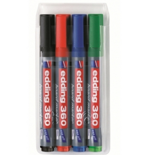 Photos - Felt Tip Pen Edding 360/4 S marker 4 pc(s) Black, Blue, Green, Red 4-360-4 