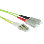 ACT 1 meter LSZH Multimode 50/125 OM5 glasvezel patchkabel duplex met LC en SC connectoren